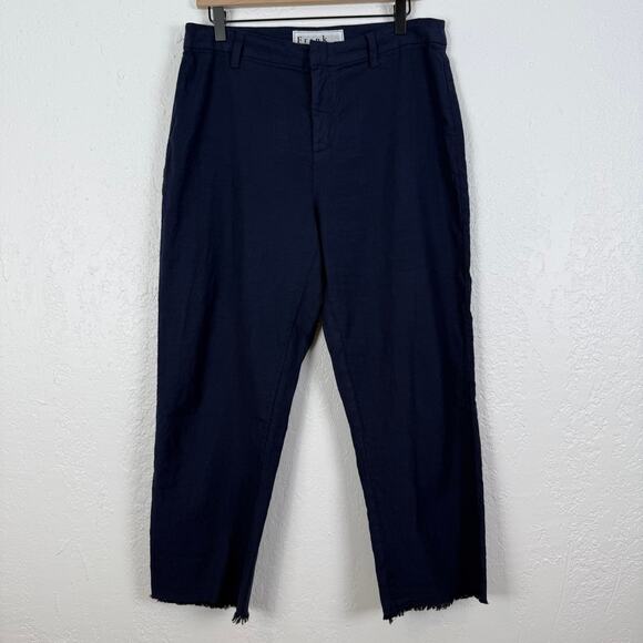 Frank & Eileen Kinsale Trousers Pants Navy Blue Classic Coastal Chic Size 12 - Picture 2 of 6